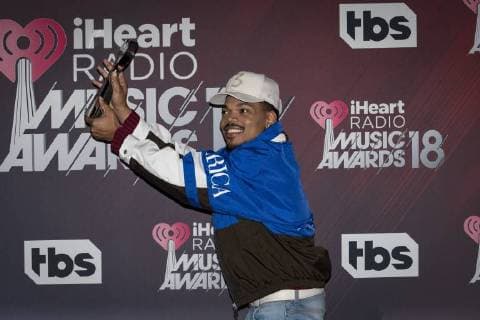 March 11, 2018 - Inglewood, California, U.S - CHANCE THE RAPPER, recipient of the Innovator Award poses for pictures at the 2018 iHeart Radio Music Awards Inglewood U.S. - ZUMAm162 20180311_zap_m162_007 Copyright: xErickxMadridx