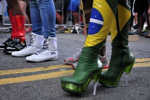 March 12, 2018 - SoÂ£O Paulo, SoÂ£o Paulo, Brazil - SAO PAULO SP, SP 12 03 2018 DRAG QUEEN FOOTBALL :Drag Queens play open-air football in celebration of a nightclub birthday in SoÂ£o Paulo. SoÂ£O Paulo Brazil - ZUMAf126 20180312_zap_f126_009 Copyright: xCrisxFagax