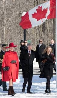 King Philippe - Filip of Belgium, Queen Mathilde of Belgium and Canada Governor General Julie Payette pictured during a ceremonial tree planting on the Rideau Hall Grounds on the first day of a state visit of the Belgian Royals to Canada in Ottawa, Canada, Monday 12 March 2018.  BENOITxDOPPAGNE 05311789