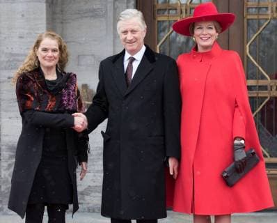 Canada Governor General Julie Payette, King Philippe - Filip of Belgium and Queen Mathilde of Belgium pictured during the first day of a state visit of the Belgian Royals to Canada in Ottawa, Canada, Monday 12 March 2018.  BENOITxDOPPAGNE 05311826