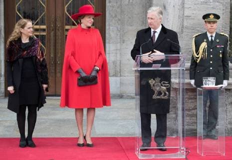 Canada Governor General Julie Payette, Queen Mathilde of Belgium and King Philippe - Filip of Belgium pictured during the first day of a state visit of the Belgian Royals to Canada in Ottawa, Canada, Monday 12 March 2018.  BENOITxDOPPAGNE 05311835