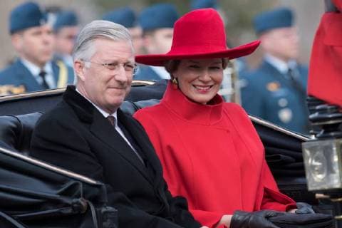 King Philippe - Filip of Belgium and Queen Mathilde of Belgium pictured during the official welcoming at Rideau Hall on the first day of a state visit of the Belgian Royals to Canada in Ottawa, Canada, Monday 12 March 2018.  BENOITxDOPPAGNEx xPOOLxCHRISTOPHExLICOPPE 05311893