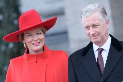 Queen Mathilde of Belgium and King Philippe - Filip of Belgium pictured during the official welcoming at Rideau Hall on the first day of a state visit of the Belgian Royals to Canada in Ottawa, Canada, Monday 12 March 2018.  BENOITxDOPPAGNEx xPOOLxCHRISTOPHExLICOPPE 05311899