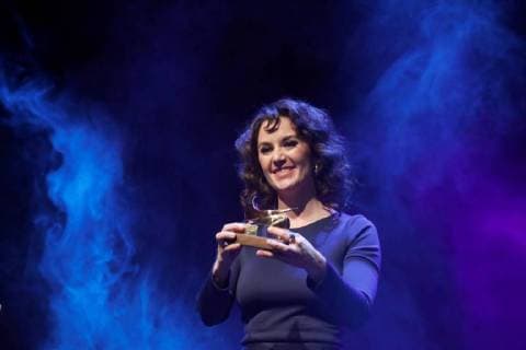 Spanish actress Lucia Barrado receives a Best Theater Supporting Actress award during the 27th Actors and Actresses Union Awards at the Circo Price Theater in Madrid, Spain, 12 March 2018. 27th Actors and Actresses Union awards !ACHTUNG: NUR REDAKTIONELLE NUTZUNG!  Copyright: xJuanJoxMartinx MAD054 20180312-636564948598825954