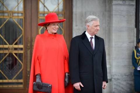 King Philippe and Queen Mathilde on the state visit in Canada. Official welcoming ceremony at Rideau Hall by her excellency the Right Honourable Julie Payette, Governor of Canada with military honours in front of Rideau Hall 12 march, Ottawa, Canada F. Andrieu Agencepeps Reporters Roi Philippe et la Reine Mathilde durant la visite d Etat au Canada. Ceremonie officielle de bienvenu au Rideau Hall accueilli par la Gouverneur Generale du Canada Julie Payette 12 mars, Ottawa, Canada F. Andrieu Agencepeps Reporters Reporters Andrieu 