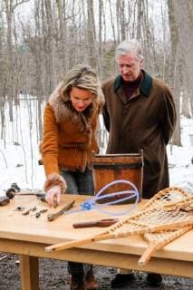 King Philippe and Queen Mathilde on the state visit in Canada. Visit of the sugar shack (cabane Ã sucre) of Parc Richelieu 12 march 2018, Ottawa, Canada F. Andrieu Agencepeps Reporters Roi Philippe et la Reine Mathilde durant la visite d Etat au Canada. Visite de la Cabane Ã Sucre au dÃ  F.ANDRIEU
