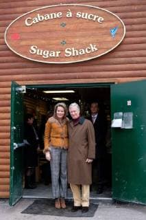 King Philippe and Queen Mathilde on the state visit in Canada. Visit of the sugar shack (cabane Ã sucre) of Parc Richelieu 12 march 2018, Ottawa, Canada F. Andrieu Agencepeps Reporters Roi Philippe et la Reine Mathilde durant la visite d Etat au Canada. Visite de la Cabane Ã Sucre au dÃ  F.ANDRIEU