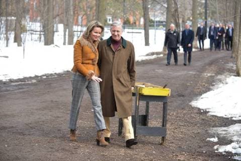 King Philippe and Queen Mathilde on the state visit in Canada. Visit of the sugar shack (cabane Ã sucre) of Parc Richelieu 12 march 2018, Ottawa, Canada F. Andrieu Agencepeps Reporters Roi Philippe et la Reine Mathilde durant la visite d Etat au Canada. Visite de la Cabane Ã Sucre au dÃ 