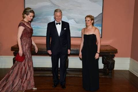 King Philippe and Queen Mathilde on the state visit in Canada. State Dinner offered by her Excellency the right Honourable Julie Payette, Gouvernor General of Canada 12 march 2018, Ottawa, Canada F. Andrieu F. Sierakowski POOL Agencepeps Reporters Roi Philippe et la Reine Mathilde durant la visite d Etat au Canada. Diner d etat offert par la gouverneur gÃ 