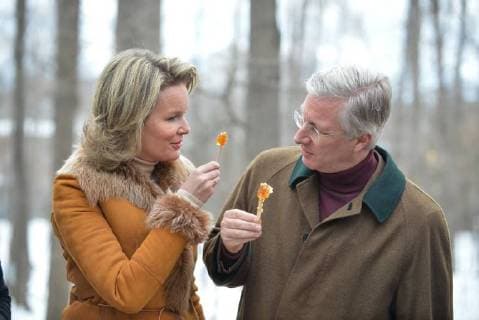 King Philippe and Queen Mathilde on the state visit in Canada. Visit of the sugar shack (cabane Ã sucre) of Parc Richelieu 12 march 2018, Ottawa, Canada F. Andrieu Agencepeps Reporters Roi Philippe et la Reine Mathilde durant la visite d Etat au Canada. Visite de la Cabane Ã Sucre au dÃ 
