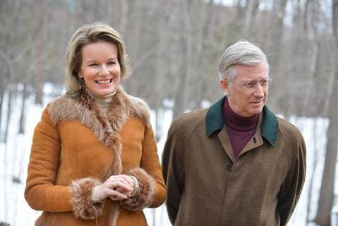 King Philippe and Queen Mathilde on the state visit in Canada. Visit of the sugar shack (cabane Ã sucre) of Parc Richelieu 12 march 2018, Ottawa, Canada F. Andrieu Agencepeps Reporters Roi Philippe et la Reine Mathilde durant la visite d Etat au Canada. Visite de la Cabane Ã Sucre au dÃ 