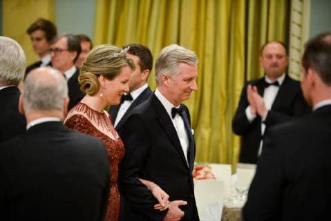 King Philippe and Queen Mathilde on the state visit in Canada. State Dinner offered by her Excellency the right Honourable Julie Payette, Gouvernor General of Canada 12 march 2018, Ottawa, Canada F. Andrieu F. Sierakowski POOL Agencepeps Reporters Roi Philippe et la Reine Mathilde durant la visite d Etat au Canada. Diner d etat offert par la gouverneur gÃ 