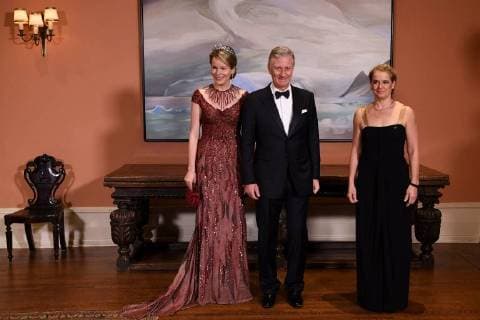 King Philippe and Queen Mathilde on the state visit in Canada. State Dinner offered by her Excellency the right Honourable Julie Payette, Gouvernor General of Canada 12 march 2018, Ottawa, Canada F. Andrieu F. Sierakowski POOL Agencepeps Reporters Roi Philippe et la Reine Mathilde durant la visite d Etat au Canada. Diner d etat offert par la gouverneur gÃ 