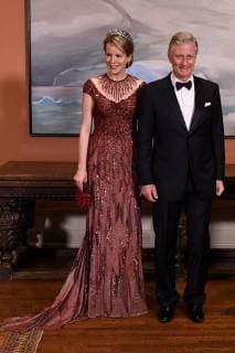 King Philippe and Queen Mathilde on the state visit in Canada. State Dinner offered by her Excellency the right Honourable Julie Payette, Gouvernor General of Canada 12 march 2018, Ottawa, Canada F. Andrieu F. Sierakowski POOL Agencepeps Reporters Roi Philippe et la Reine Mathilde durant la visite d Etat au Canada. Diner d etat offert par la gouverneur générale Julie Payette 12 mars 2018, Ottawa, Canada F. Andrieu F. Sierakowski POOL Agencepeps Reporters Reporters Andrieu 