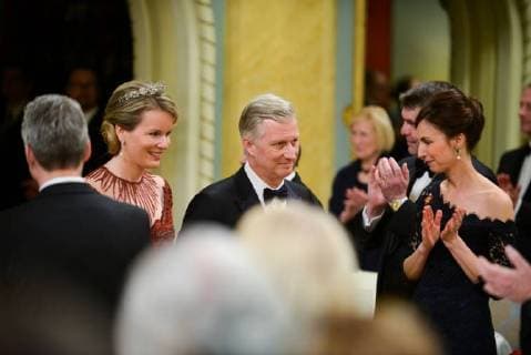 King Philippe and Queen Mathilde on the state visit in Canada. State Dinner offered by her Excellency the right Honourable Julie Payette, Gouvernor General of Canada 12 march 2018, Ottawa, Canada F. Andrieu F. Sierakowski POOL Agencepeps Reporters Roi Philippe et la Reine Mathilde durant la visite d Etat au Canada. Diner d etat offert par la gouverneur gÃ 