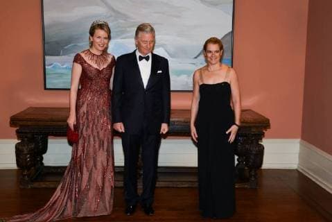King Philippe and Queen Mathilde on the state visit in Canada. State Dinner offered by her Excellency the right Honourable Julie Payette, Gouvernor General of Canada 12 march 2018, Ottawa, Canada F. Andrieu F. Sierakowski POOL Agencepeps Reporters Roi Philippe et la Reine Mathilde durant la visite d Etat au Canada. Diner d etat offert par la gouverneur gÃ 