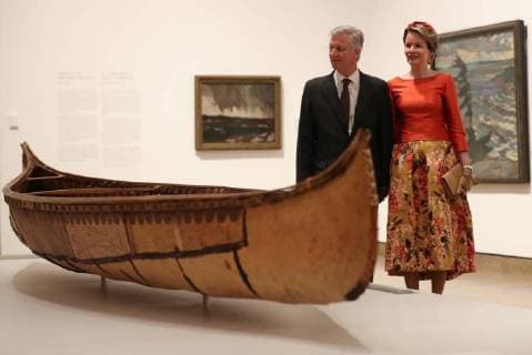 King Philippe - Filip of Belgium and Queen Mathilde of Belgium pictured during a visit to the National Gallery of Canada art gallery on the second day of a state visit of the Belgian Royals to Canada in Ottawa, Canada, Tuesday 13 March 2018.  BENOITxDOPPAGNE 05312136