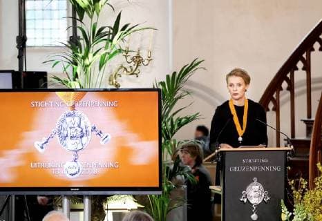 13-03-2018 Vlaardingen Princess Mabel, as chairman of Girls Not Brides, during the ceremony of the Geuzen penning in the Grote Kerk of Vlaardingen. The Geuzenpenning is an initiative of the foundation Geuzenverzet 1940-1945, founded by former Geuzen. Girls Not Brides, founded in 2011 by Princess Mabel, fights worldwide against child marriages.  Copyright: xPPE NIEBOERx