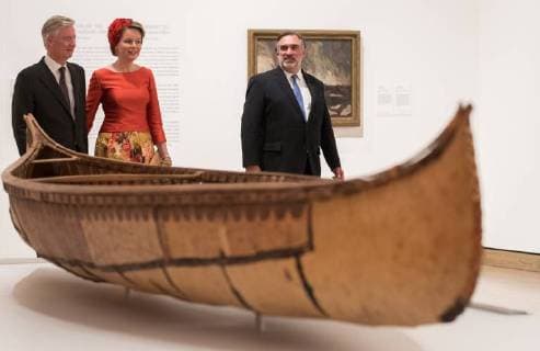 King Philippe - Filip of Belgium and Queen Mathilde of Belgium pictured during a visit to the National Gallery of Canada art gallery on the second day of a state visit of the Belgian Royals to Canada in Ottawa, Canada, Tuesday 13 March 2018.  BENOITxDOPPAGNE 05312156