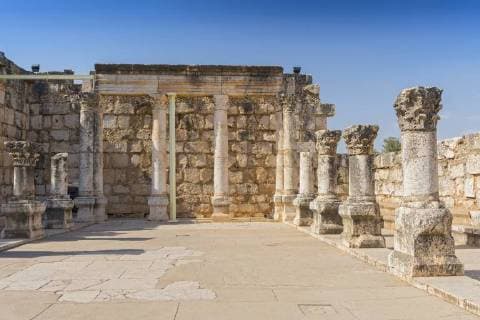 Ruins of the old synagogue in Capernaum by the Sea of Galilee, Israel *** Ruins of the Old Synagogue at Capernaum by the Sea of u200b u200bGalilee Israel  1097804652