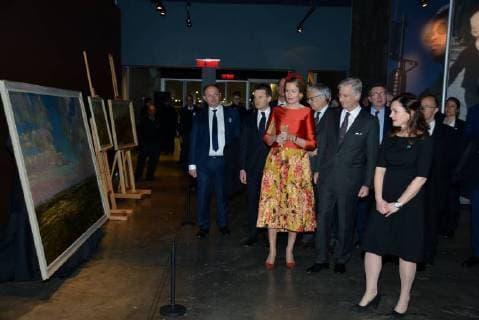 King Philippe and Queen Mathilde on the state visit in Canada. Visit of the Wolrd War I Remembrance activity in the presence of the Honourable Seamus O Regan, Minister of Veterans affairs ans associate Minister of National Defence. 13 march, Ottawa, Canada F. Andrieu Agencepeps Reporters Roi Philippe et la Reine Mathilde durant la visite d Etat au Canada. Visite du musÃ 