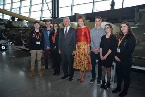 King Philippe and Queen Mathilde on the state visit in Canada. Visit of the Wolrd War I Remembrance activity in the presence of the Honourable Seamus O Regan, Minister of Veterans affairs ans associate Minister of National Defence. 13 march, Ottawa, Canada F. Andrieu Agencepeps Reporters Roi Philippe et la Reine Mathilde durant la visite d Etat au Canada. Visite du musÃ 