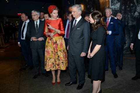 King Philippe and Queen Mathilde on the state visit in Canada. Visit of the Wolrd War I Remembrance activity in the presence of the Honourable Seamus O Regan, Minister of Veterans affairs ans associate Minister of National Defence. 13 march, Ottawa, Canada F. Andrieu Agencepeps Reporters Roi Philippe et la Reine Mathilde durant la visite d Etat au Canada. Visite du musÃ 