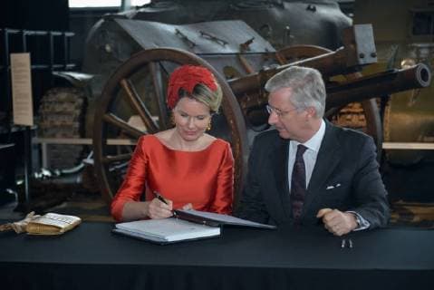 King Philippe and Queen Mathilde on the state visit in Canada. Visit of the Wolrd War I Remembrance activity in the presence of the Honourable Seamus O Regan, Minister of Veterans affairs ans associate Minister of National Defence. 13 march, Ottawa, Canada F. Andrieu Agencepeps Reporters Roi Philippe et la Reine Mathilde durant la visite d Etat au Canada. Visite du musÃ 