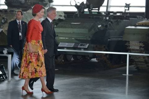 King Philippe and Queen Mathilde on the state visit in Canada. Visit of the Wolrd War I Remembrance activity in the presence of the Honourable Seamus O Regan, Minister of Veterans affairs ans associate Minister of National Defence. 13 march, Ottawa, Canada F. Andrieu Agencepeps Reporters Roi Philippe et la Reine Mathilde durant la visite d Etat au Canada. Visite du musÃ 