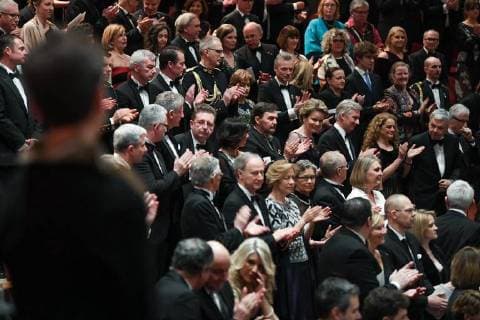 (C) Queen Mathilde of Belgium, King Philippe - Filip of Belgium and Canada Governor General Julie Payette pictured in the crowd during the Official Belgian concert in the evening of the second day of a state visit of the Belgian Royals to Canada in Ottawa, Canada, Tuesday 13 March 2018.  POOLxBENOITxDOPPAGNEx xFREDERICxSIERAKOWSKI 05312520
