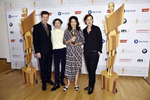 Benjamin Herrmann Meret Becker Iris Berben and Anne Leppin at the photo session on the occasion of the nomination press conference for the German Film Prize 2018 at the Deutsche Kinemathek Berlin 14 03 2018 Foto:xN.xKubelkax xFuturexImage