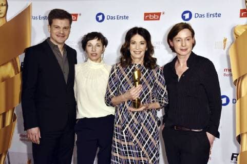 Benjamin Herrmann Meret Becker Iris Berben and Anne Leppin at the photo session on the occasion of the nomination press conference for the German Film Prize 2018 at the Deutsche Kinemathek Berlin 14 03 2018 Foto:xN.xKubelkax xFuturexImage