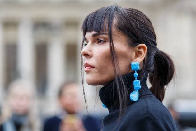 Blogger Evangelie Smyrniotaki arriving at the Maison Margiela runway show during Paris Fashion Week - March 1, 2017 - PFW: Fall 2017 Street Style Day 2, Paris France  Copyright: xGracexLunnx h_00401048