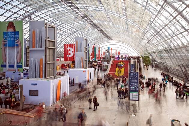 Leipzig Book Fair 2018 Visitors to the Leipzig Book Fair on 15 03 2018