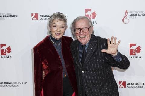Musician Klaus Doldinger and his wife Inge Doldinger at the Musikautorenpreis on 16 03 2018 in Berlin