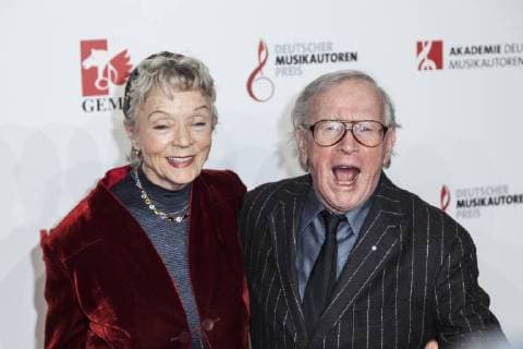 Musician Klaus Doldinger and his wife Inge Doldinger at the Musikautorenpreis on 16 03 2018 in Berlin