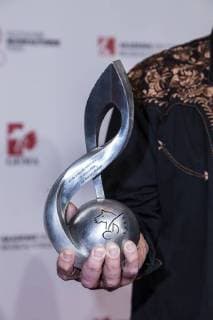 the award of the vocalist David Moss at the 10 award ceremony of the music author prize on 16 03 2018 in Berlin
