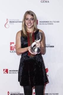 Award winner Anna Marlene Bicking the Young Talent Award at the 10th Music Author Award ceremony on 16 03 2018 in Berlin