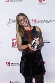Award winner Anna Marlene Bicking the Young Talent Award at the 10th Music Author Award ceremony on 16 03 2018 in Berlin