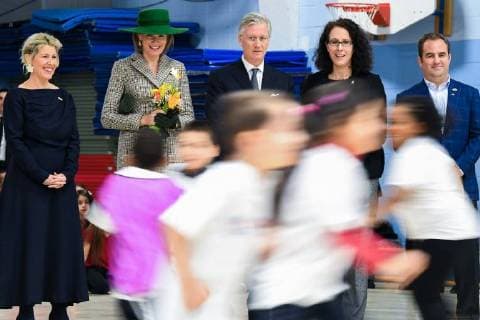 King Philippe - Filip of Belgium and Queen Mathilde of Belgium pictured during a visit to a project of the Montreal Canadiens Children s Foundation on the fifth day of a state visit of the Belgian Royals to Canada in Montreal, Canada, Friday 16 March 2018.  POOLxBENOITxDOPPAGNEx xFREDERICxSIERAKOWSKI 05314334