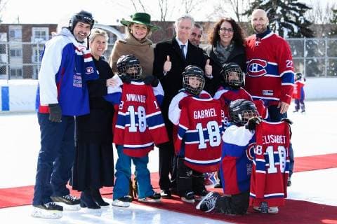 King Philippe - Filip of Belgium and Queen Mathilde of Belgium pictured during a visit to a project of the Montreal Canadiens Children s Foundation on the fifth day of a state visit of the Belgian Royals to Canada in Montreal, Canada, Friday 16 March 2018.  POOLxBENOITxDOPPAGNEx xFREDERICxSIERAKOWSKI 05314340