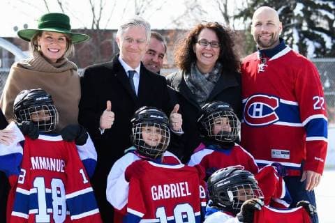 King Philippe - Filip of Belgium and Queen Mathilde of Belgium pictured during a visit to a project of the Montreal Canadiens Children s Foundation on the fifth day of a state visit of the Belgian Royals to Canada in Montreal, Canada, Friday 16 March 2018.  POOLxBENOITxDOPPAGNEx xFREDERICxSIERAKOWSKI 05314342