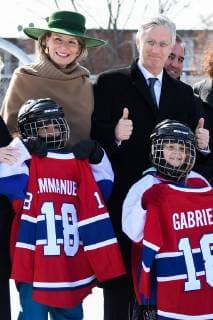 King Philippe - Filip of Belgium and Queen Mathilde of Belgium pictured during a visit to a project of the Montreal Canadiens Children s Foundation on the fifth day of a state visit of the Belgian Royals to Canada in Montreal, Canada, Friday 16 March 2018.  POOLxBENOITxDOPPAGNEx xFREDERICxSIERAKOWSKI 05314345