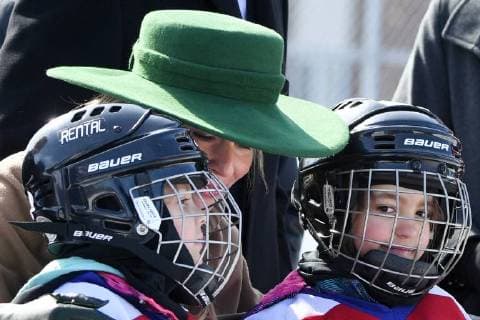 Queen Mathilde of Belgium pictured during a visit to a project of the Montreal Canadiens Children s Foundation on the fifth day of a state visit of the Belgian Royals to Canada in Montreal, Canada, Friday 16 March 2018.  POOLxBENOITxDOPPAGNEx xFREDERICxSIERAKOWSKI 05314355