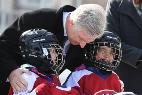 King Philippe - Filip of Belgium pictured during a visit to a project of the Montreal Canadiens Children s Foundation on the fifth day of a state visit of the Belgian Royals to Canada in Montreal, Canada, Friday 16 March 2018.  POOLxBENOITxDOPPAGNEx xFREDERICxSIERAKOWSKI 05314360