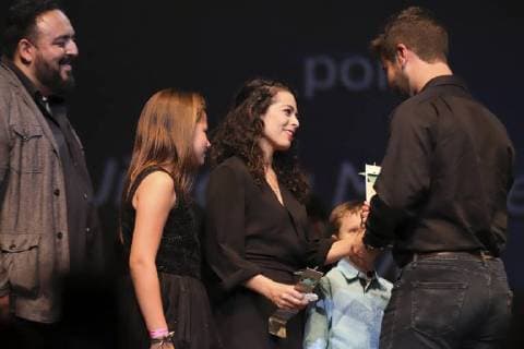 Mexican director Jimena Montemayor receives the Mezcal award for Best Direction and Best Mexican Movie for Restos del Viento during the Guadalajara Film Festival, in Guadalajara, Mexico, on 16 March 2018. The Peruvian documentary Winaypacha and Matar a Jesús , co-production of Colombia and Argentina, rose today as the most winning films of the 33rd edition of the International Film Festival in Guadalajara, which in 2019 will have Chile as guest of honor. Winaypacha and Matar a Jesús triumph at the Guadalajara Film Festival !ACHTUNG: NUR REDAKTIONELLE NUTZUNG!  Copyright: xCarlosxZepedax MEX80 20180317-636568622505858256