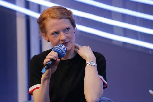 Day 3 of the Leipzig Book Fair 2018 with Manga Comic Convention Here the German author Anja Kampmann at the ARD Leipzig Book Fair 2018 Day 3