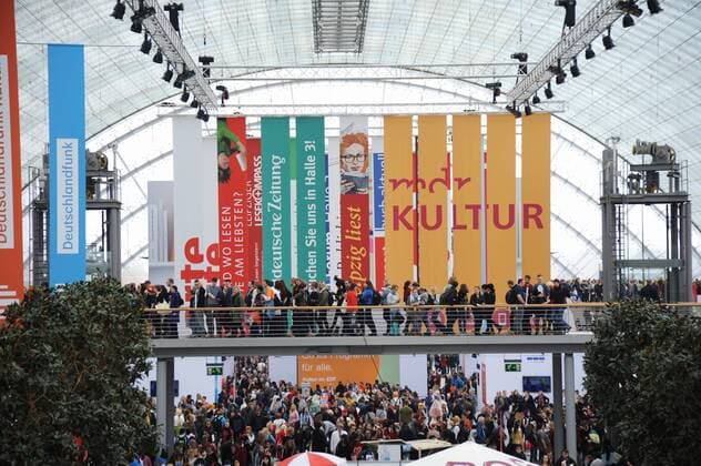 Crowd of visitors at the Leipzig Book Fair Messe Leipzig Germany from 15 to 18 03 2018