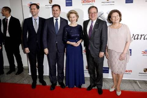 Gauthier Destenay Xavier Bettel Ursula von der Leyen Armin Laschet and Susanne Laschet at the 13th presentation of the Steiger Awards in the Alte Kaue of the Hansemann Dortmund colliery 17 03 2018 Foto:xC.xHardtx xFuturexImage