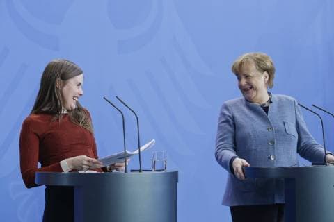 Themen der Woche Bilder des Tages 19.03.2018, Berlin, Deutschland - Foto: v.r. Bundeskanzlerin Angela Merkel, CDU, und die Ministerpraesidentin von Island, Katrin Jakobsdottir, bei einem Pressestatement im Bundeskanzleramt in Berlin. *** 19 03 2018 Berlin Germany Photo by Federal Chancellor Angela Merkel CDU and the Prime Minister of Iceland Katrin Jakobsdottir during a press statement in the Federal Chancellery in Berlin MR: N